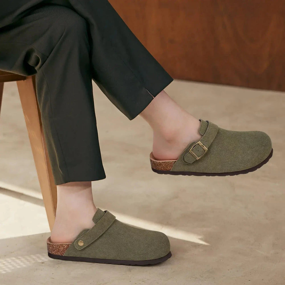 Zuecos Ergonomicos de cuero -- Comodidad Todo el Dia
